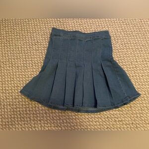 Denim Pleated Skirt